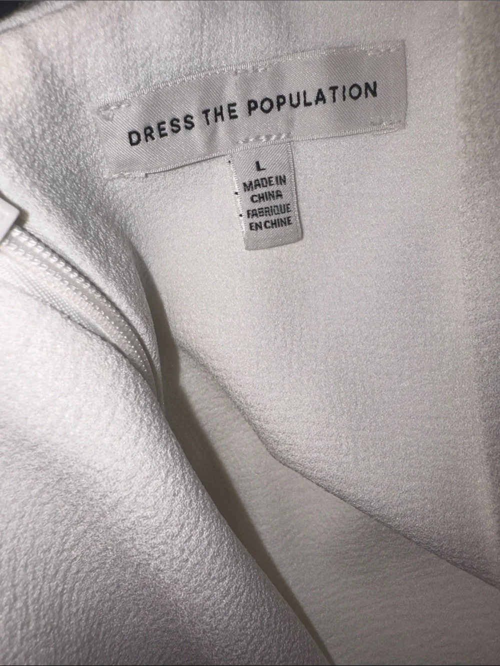 NWOT Dress the Population Catalina Dress Fit & Flare Cocktail Midi Off White L_6